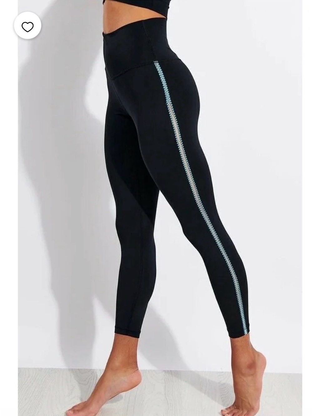 NWT Nike Yoga Black Leggings with Blue Embroidered Accents - Picture 1 of 7